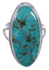 Southwest Sterling Silver Turquoise Inlay Ring Size 5-1/4 UX34198